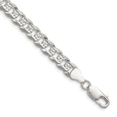 Sterling Silver 6.75mm Flat D/C Pave Curb Chain