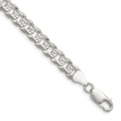 Sterling Silver 6.75mm Flat D/C Pave Curb Chain