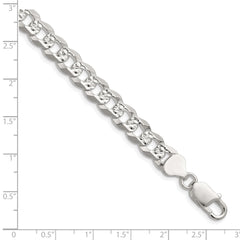 Sterling Silver 8.25mm Flat D/C Pave Curb Chain