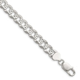 Sterling Silver 8.25mm Flat D/C Pave Curb Chain