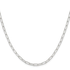 Sterling Silver Rhodium-plated Polished 2.9mm Elongated Cable Chain