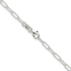 Sterling Silver Rhodium-plated Polished 2.9mm Elongated Cable Chain