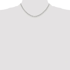 Sterling Silver Rhodium-plated Polished 3.15mm Paperclip Chain