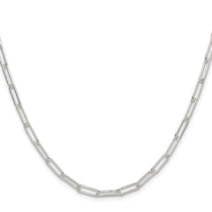 Sterling Silver Rhodium-plated Polished 3.5mm Elongated Cable Chain