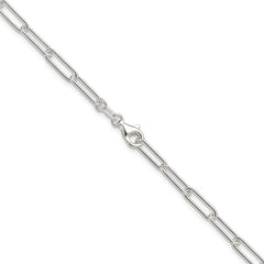 Sterling Silver Rhodium-plated Polished 3.5mm Elongated Cable Chain
