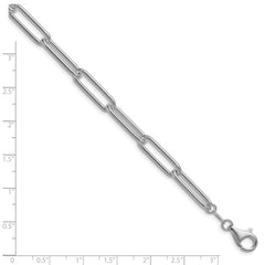 Sterling Silver Rhodium-plated Polished 6.5mm Paperclip Chain