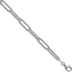 Sterling Silver Rhodium-plated Polished 6.5mm Paperclip Chain