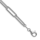 Sterling Silver Rhodium-plated Polished 6.5mm Paperclip Chain