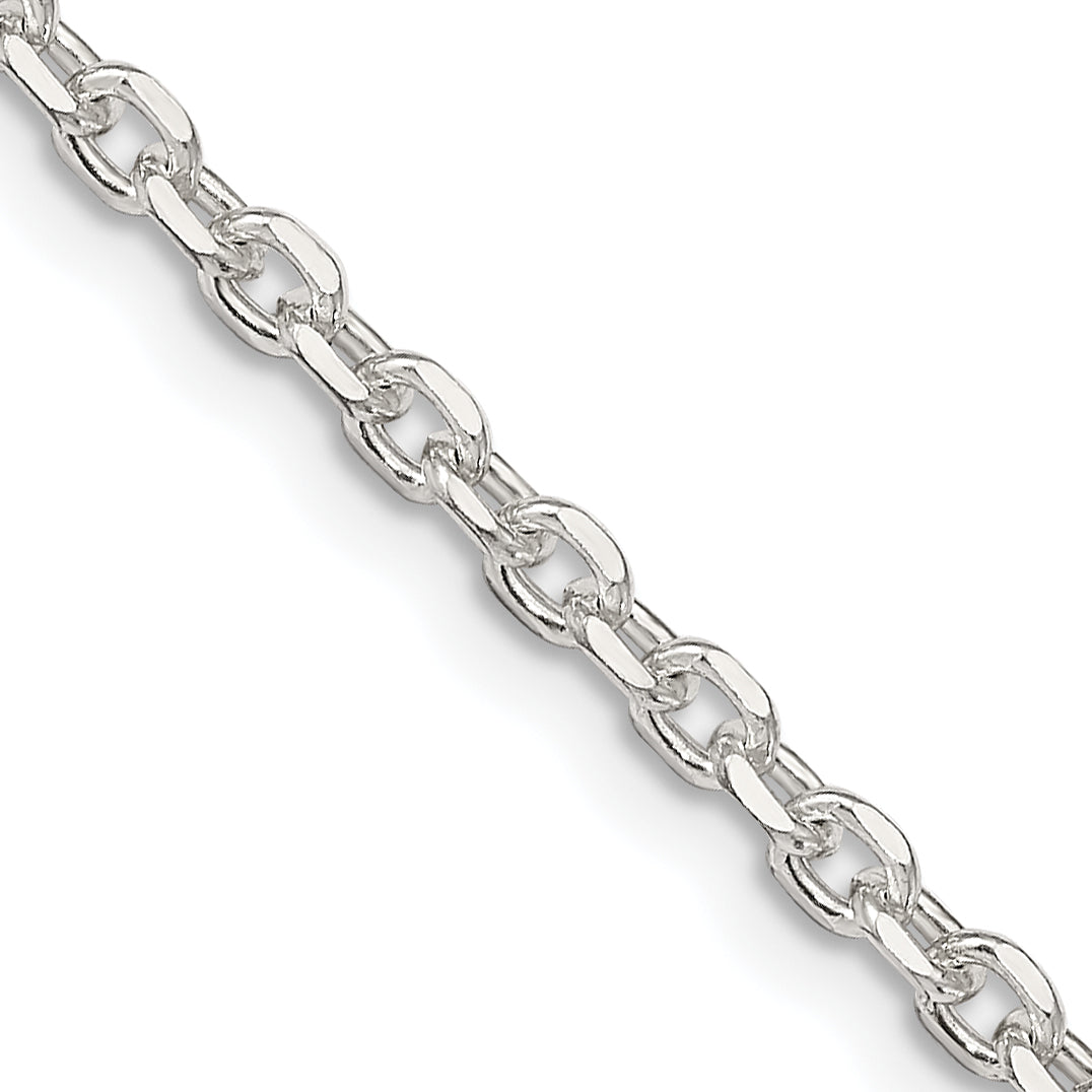 Sterling Silver 2.75mm Diamond-cut Forzantine Cable Chain