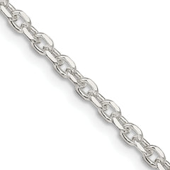 Sterling Silver 2.75mm Diamond-cut Forzantine Cable Chain