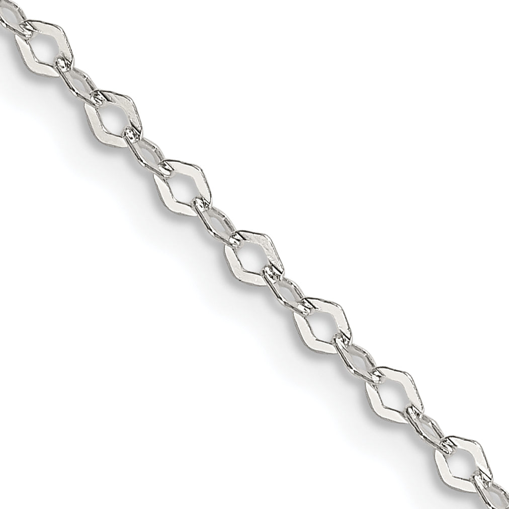 Sterling Silver 2.25mm Fancy Navette Link Chain