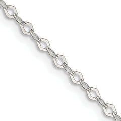 Sterling Silver 2.25mm Fancy Navette Link Chain