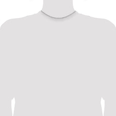 Sterling Silver Rhodium-plated 1mm 8 Sided Diamond-cut Cable Chain