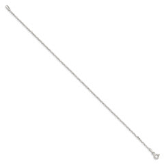 Sterling Silver 1.15mm Square Fancy Beaded Chain Anklet