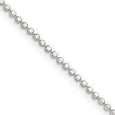 Sterling Silver 1.15mm Square Fancy Beaded Chain