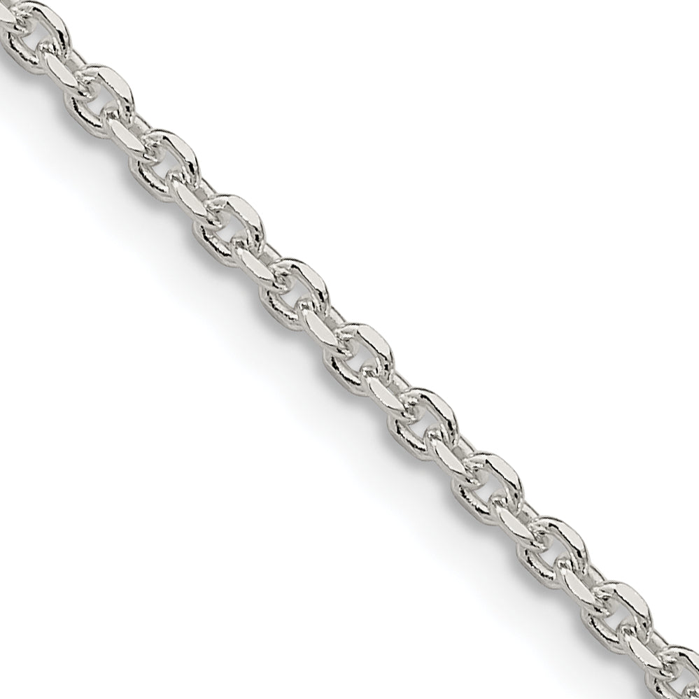 Sterling Silver 2.1mm Diamond-cut Forzantine Cable Chain