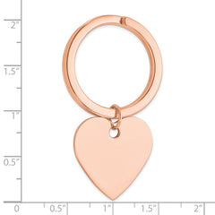Sterling Silver Rose Gold-plated Heart Key Ring