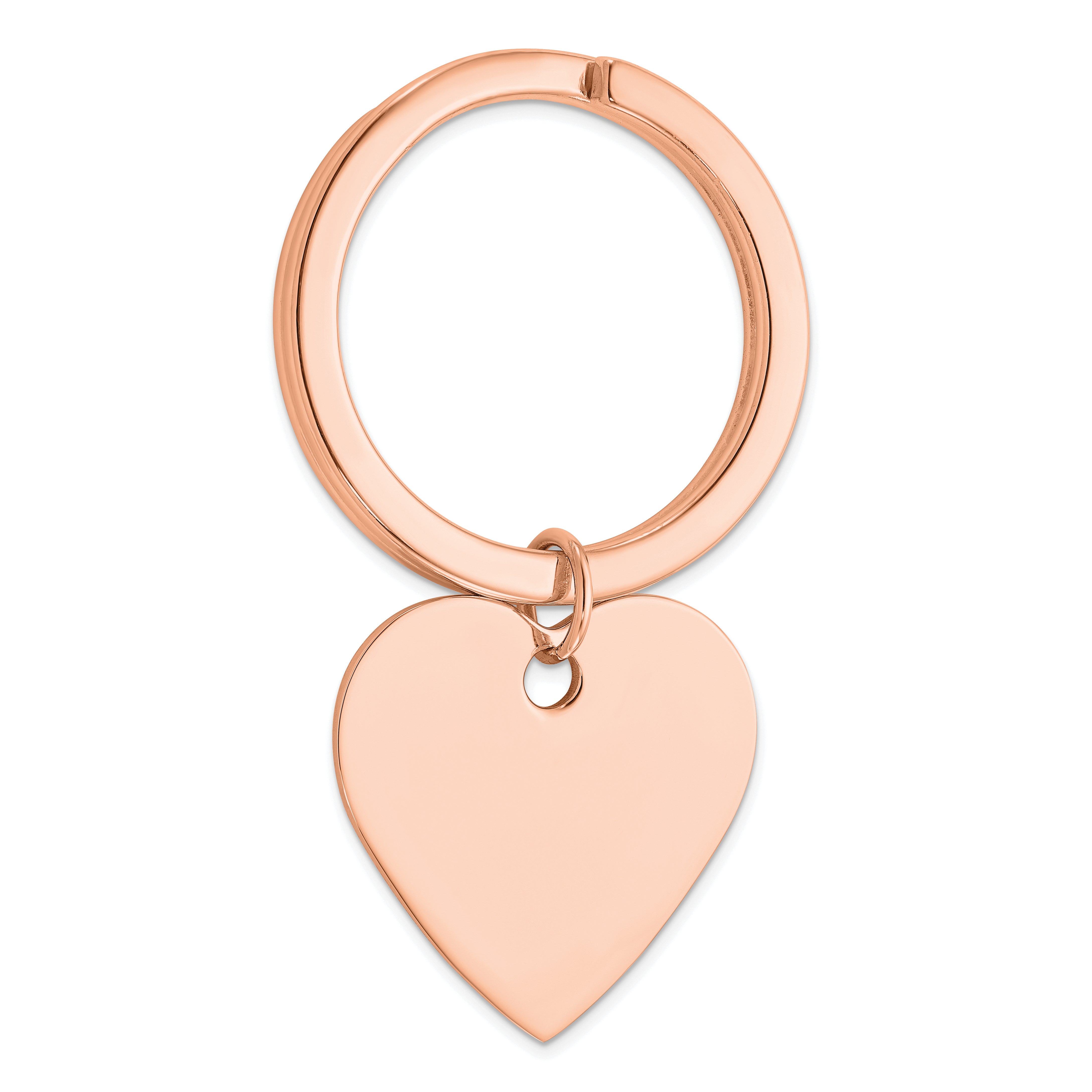 Sterling Silver Rose Gold-plated Heart Key Ring