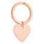Sterling Silver Rose Gold-plated Heart Key Ring