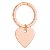 Sterling Silver Rose Gold-plated Heart Key Ring