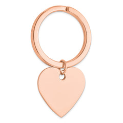 Sterling Silver Rose Gold-plated Heart Key Ring
