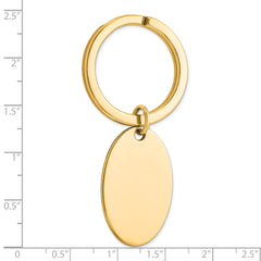 Sterling Silver Gold-plated Oval Key Ring