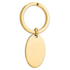 Sterling Silver Gold-plated Oval Key Ring