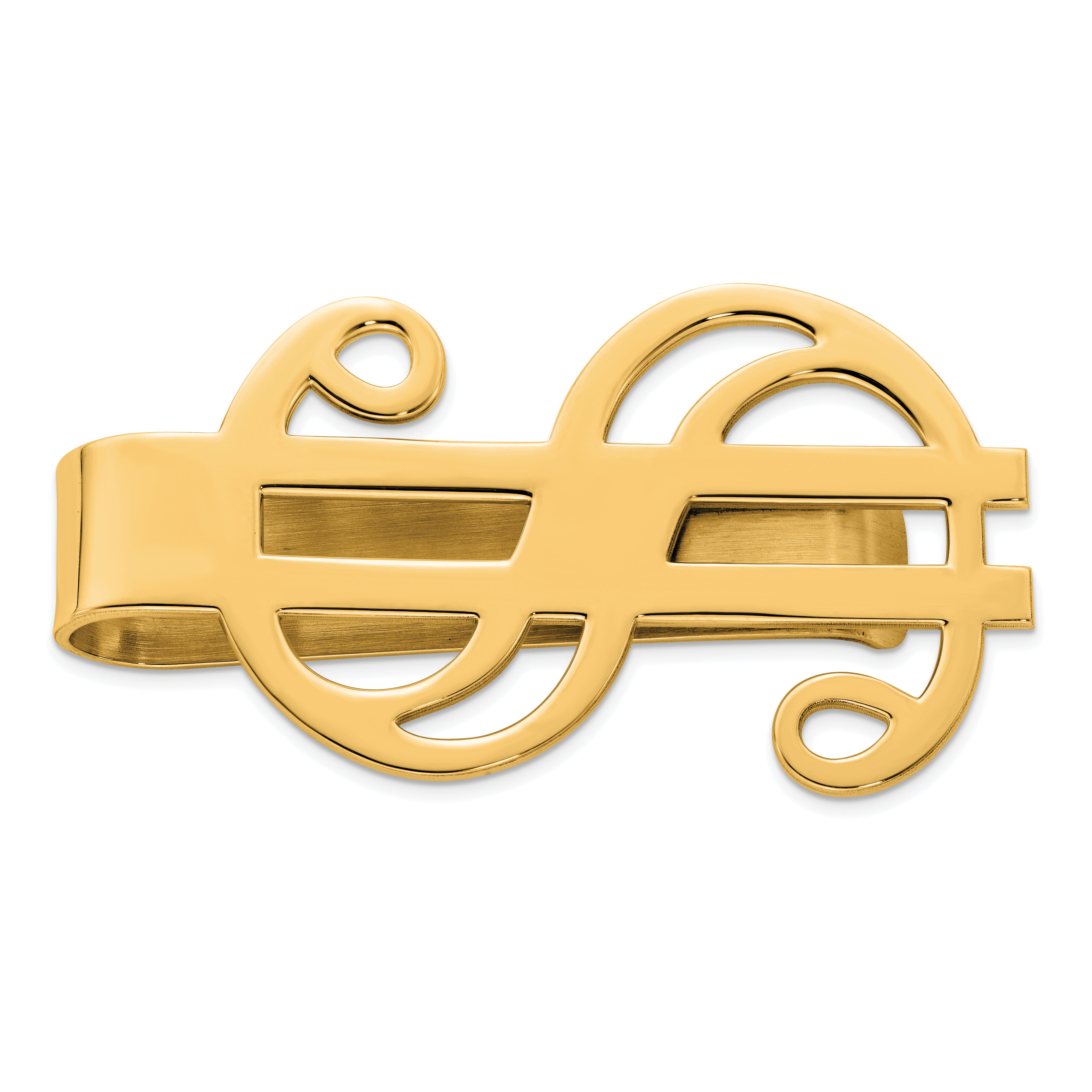 Sterling Silver Gold-plated Dollar Sign Money Clip