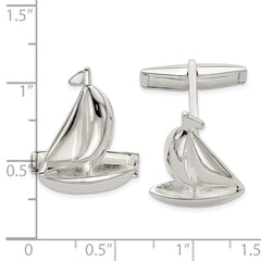 Sterling Silver Sail Boat Cuff Links