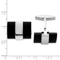 Sterling Silver Onyx Cuff Links