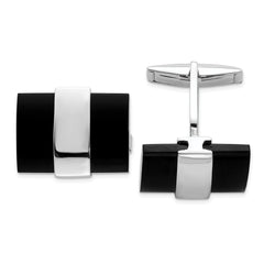 Sterling Silver Onyx Cuff Links