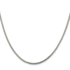 Sterling Silver Rhodium-plated 2mm D/C Square Franco Chain