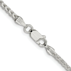 Sterling Silver Rhodium-plated 2.55mm D/C Square Franco Chain