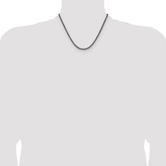 Sterling Silver Antiqued 3.1mm D/C Square Franco Chain