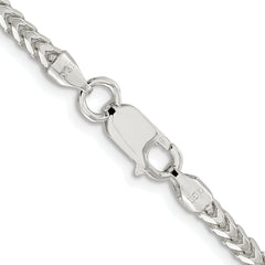 Sterling Silver Rhodium-plated 3.1mm D/C Square Franco Chain