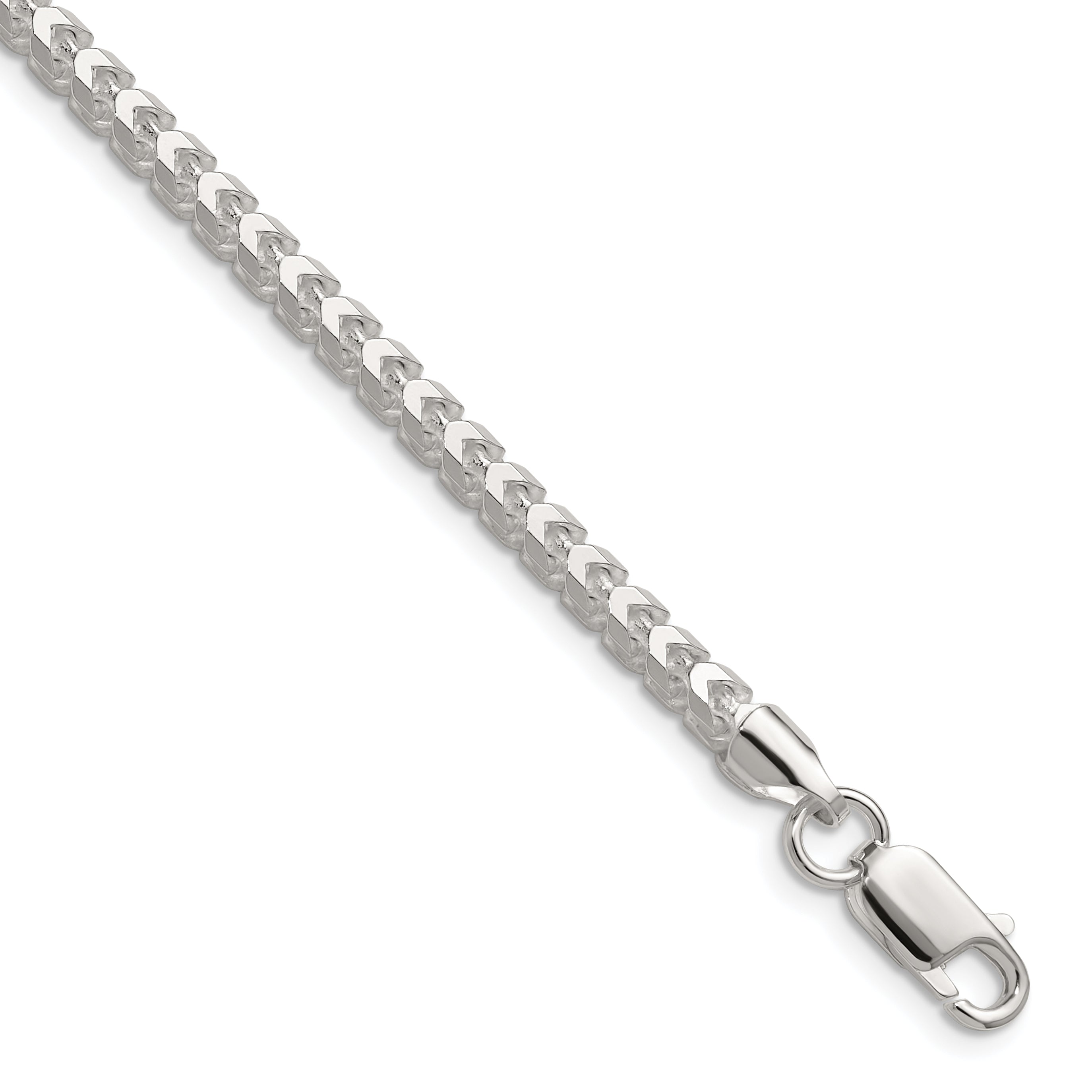 Sterling Silver 4.0mm D/C Square Franco Chain