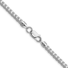 Sterling Silver Rhodium-plated 4.0mm D/C Square Franco Chain