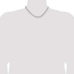 Sterling Silver Rhodium-plated 4.0mm D/C Square Franco Chain