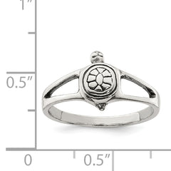 Sterling Silver Solid Turtle Ring