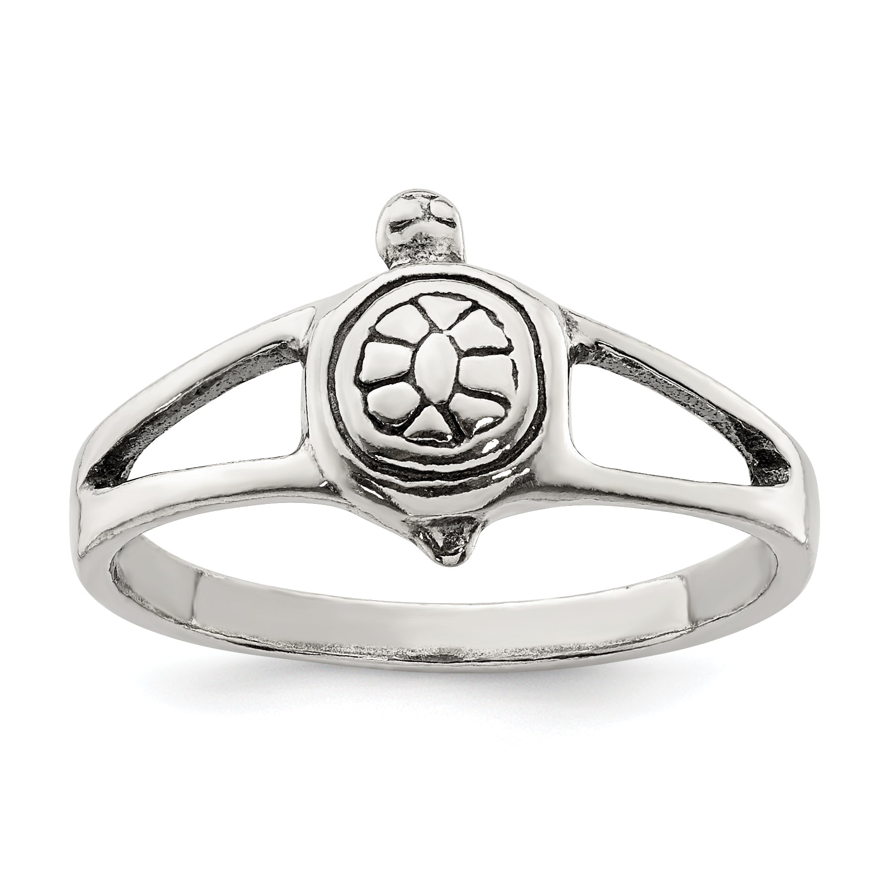 Sterling Silver Solid Turtle Ring