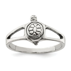 Sterling Silver Solid Turtle Ring