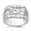 Men's Mixed Faceted Rounded Nugget Ring in Sterling Silver, Textured - Sophia Jewelers