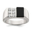 Men's Cubic Zirconia & Onyx Ring in Sterling Silver, 4mm, Size 9–11 - Sophia Jewelers
