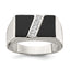 Men's Cubic Zirconia & Onyx Ring in Sterling Silver, 4.5mm, Size 9–11 - Sophia Jewelers