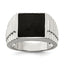 Sterling Silver Rhodium-plated Men's Onyx Ring