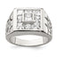Sterling Silver Rhodium Plated Men's Fashion CZ Ring