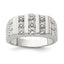 Men's Cubic Zirconia Ring in Sterling Silver, 3.75mm Textured - Sophia Jewelers