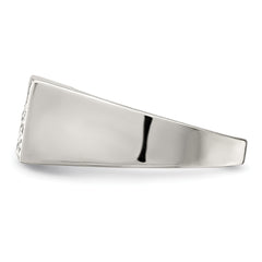 Sterling Silver Rhodium Plated Men's CZ Fashion Ring