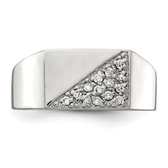 Sterling Silver Rhodium Plated Men's CZ Fashion Ring