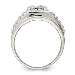 Sterling Silver Rhodium-plated CZ Fashion Ring